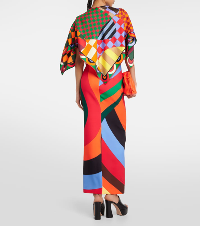 Shop Pucci Giardino Silk Twill Top In Multicoloured