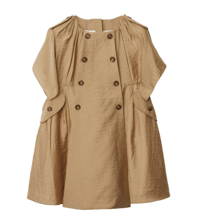 Shop Burberry Kids Trench Dress (3-14 Years) In Neutrals