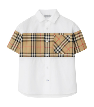 Shop Burberry Kids Vintage Check Shirt (3-14 Years) In White