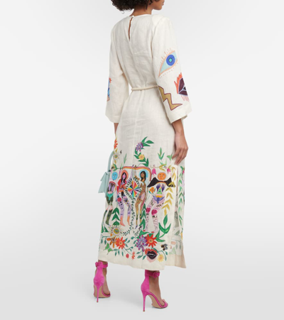 Shop Alemais Meagan Printed Linen Maxi Dress In Multicoloured