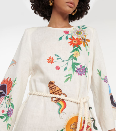 Shop Alemais Meagan Printed Linen Maxi Dress In Multicoloured