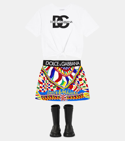 Dolce & Gabbana Dg-print Cotton T-shirt In White