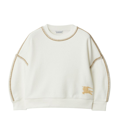 Shop Burberry Kids Cotton Ekd Sweatshirt (3-14 Years) In Grey