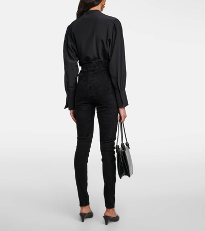 Joseph Stretch-suede Leggings In Black