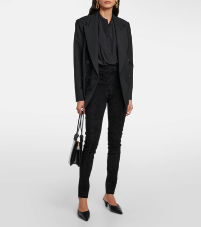Joseph Stretch-suede Leggings In Black