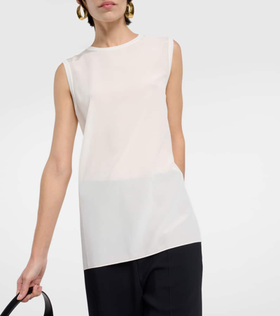 Joseph Silk Stretch Tank Top In White