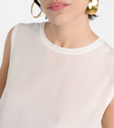 Joseph Silk Stretch Tank Top In White