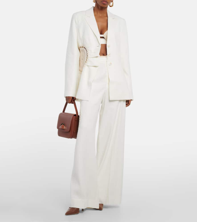 Sir Atacama Crochet Blazer In Beige