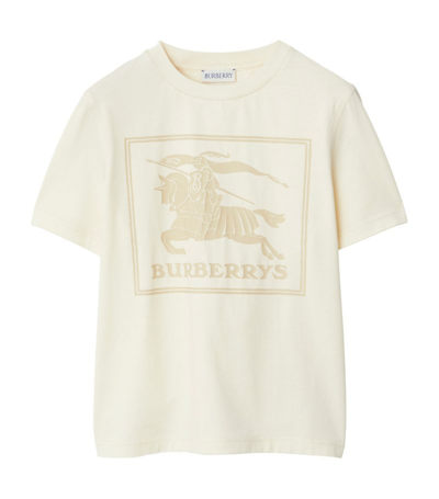 Shop Burberry Cotton Ekd T-shirt (3-14 Years) In Neutrals