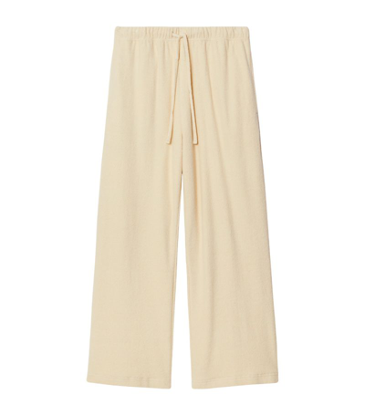 Shop Burberry Towelling Trousers In Neutrals