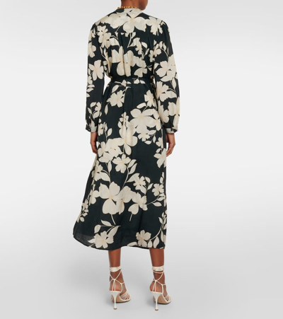 Shop Velvet Josepha Floral Midi Dress In Black