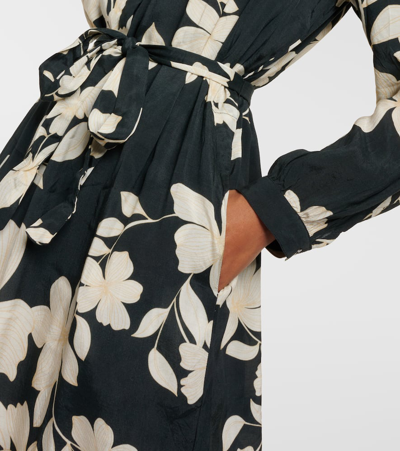 Velvet Josepha Floral Midi Dress In Black
