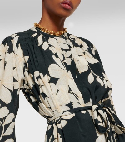 Velvet Josepha Floral Midi Dress In Black