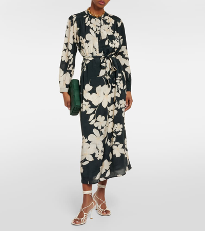 Shop Velvet Josepha Floral Midi Dress In Black