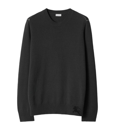 Shop Burberry Cashmere Ekd Sweater In Black