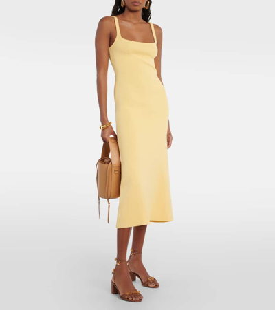 Staud Yellow Paityn Midi Dress In Yellow