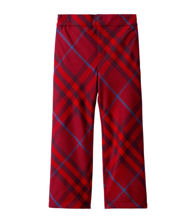 Shop Burberry Wool Check Print Trousers (3-14 Years) In Multi