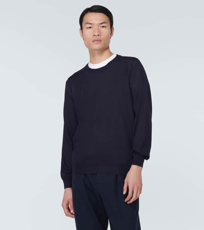 Shop Brunello Cucinelli Wool And Cashmere Sweater In Blue