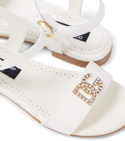 Shop Dolce & Gabbana Dg Leather Sandals In Brown