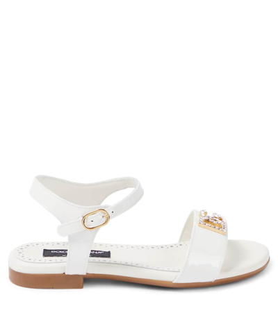 Shop Dolce & Gabbana Dg Leather Sandals In Brown