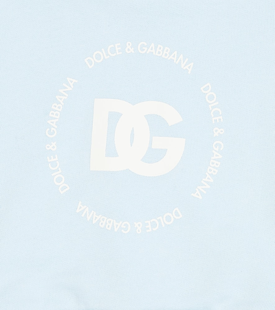 Shop Dolce & Gabbana Baby Printed Cotton Sweatshirt In Blue
