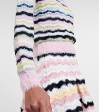 Shop Susan Fang Striped Knit Sweater In Multicoloured