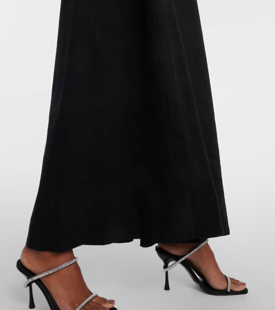 Shop Simkhai Bellina Cutout Linen-blend Maxi Dress In Black