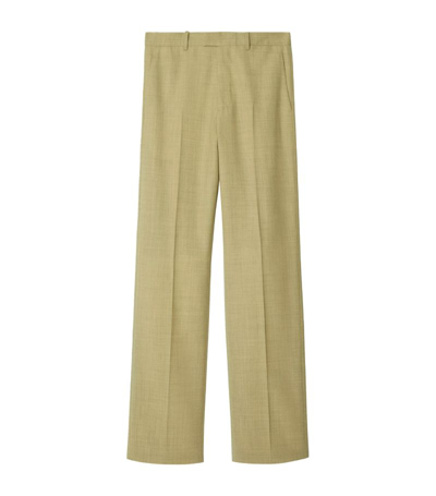 Shop Burberry Wool Tailored Trousers In Neutrals