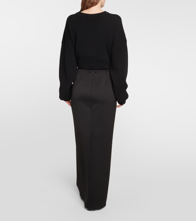 The Row Bartelle Wool Midi Skirt In Black