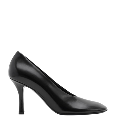 Shop Burberry Leather Baby Pumps 85 In Black