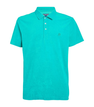 Shop Vilebrequin Cotton-blend Terry Polo Shirt In Green