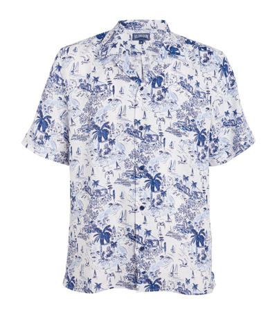 Shop Vilebrequin Linen Starfish Shirt In Blue