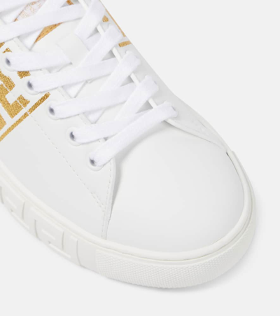 GRECA刺绣人造皮革运动鞋