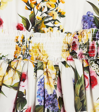 Dolce & Gabbana Floral Printed Cotton Poplin Dress In Multicoloured
