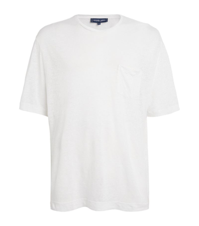 Shop Frescobol Carioca Linen Striped Shirt In White
