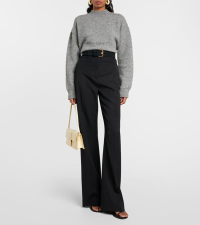 Jacquemus Logo Intarsia Knit Jumper In Grey