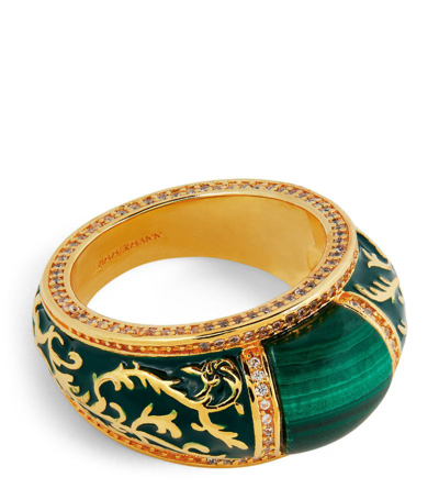 Shop Zimmermann Gold-plated And Malachite Zimmemorabilia Ring