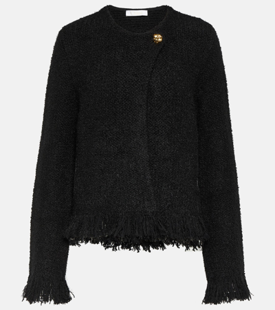 Shop Chloé Wool-blend Tweed Jacket In Black