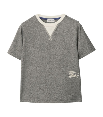 Shop Burberry Cotton Ekd T-shirt (3-14 Years) In Grey