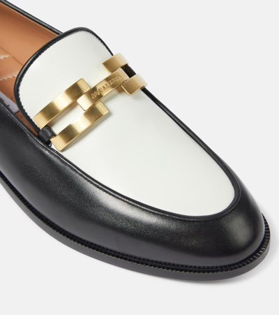 Shop Aquazzura Brandi Leather Loafers In Multicoloured