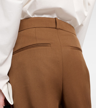 Wardrobe.nyc Low-rise Wool Wide-leg Pants In Brown