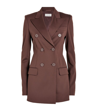 Shop Sportmax Frizzo Double-breasted Blazer In Brown