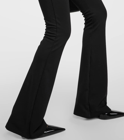 Shop David Koma Crystal-embellished Jersey Flared Pants In Black