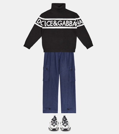 Dolce & Gabbana Linen Pants In Blue