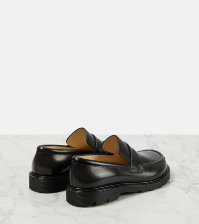 Shop Loewe Blaze Leather Loafers In Black
