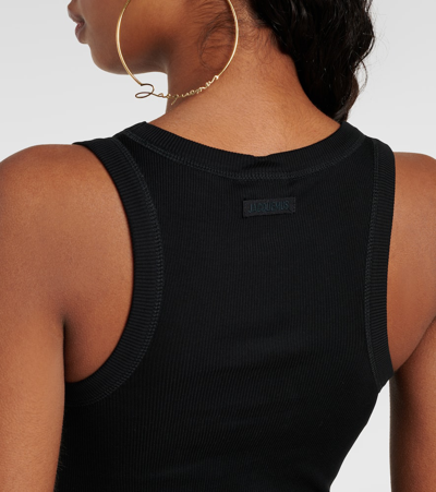 Shop Jacquemus Le Débardeur Gros Grain Cotton Tank Top In Black