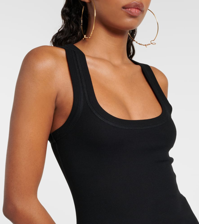 Shop Jacquemus Le Débardeur Gros Grain Cotton Tank Top In Black