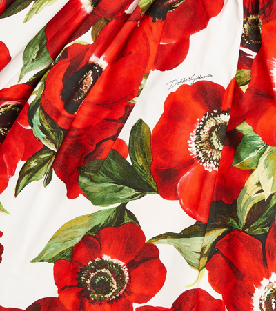 Shop Dolce & Gabbana Floral Printed Cotton Poplin Skirt In Multicoloured