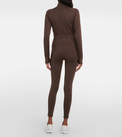 Shop Varley Always Warm High-rise Leggings In Brown