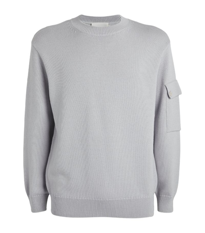 Shop Closed Wool-cotton Knitted Sweater In Grey